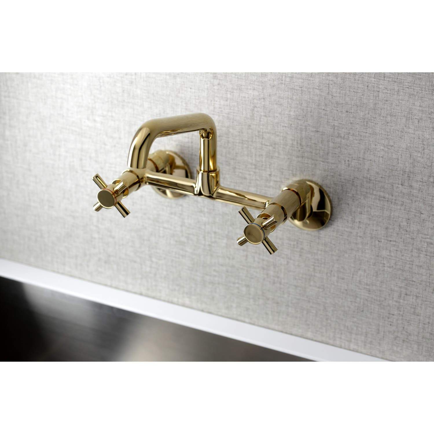 Kingston Brass KS423X-P Concord Two-Handle Wall-Mount Kitchen Faucet