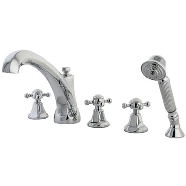 Kingston Brass Metropolitan Roman Tub Filler with Hand Shower in Polished Chrome-Tub Faucets-Free Shipping-Directsinks.