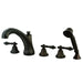 Kingston Brass Metropolitan Roman Tub Filler with Hand Shower-Tub Faucets-Free Shipping-Directsinks.