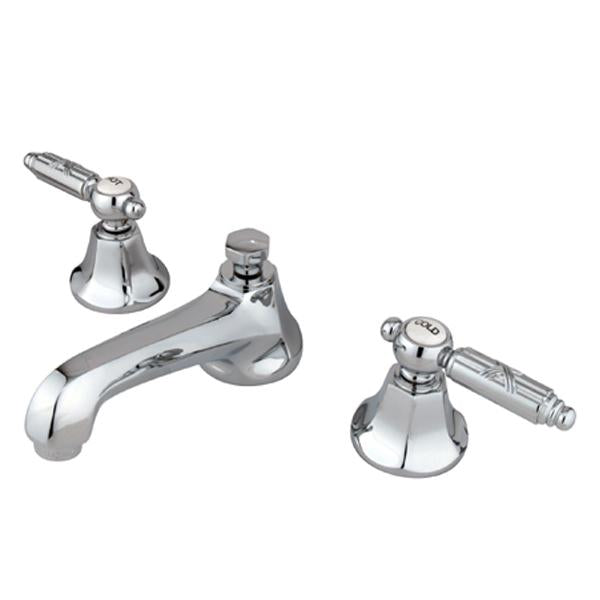 Kingston Brass Georgian Two Handle 8" to 16" Widespread Lavatory Faucet with Brass Pop-up-Bathroom Faucets-Free Shipping-Directsinks.