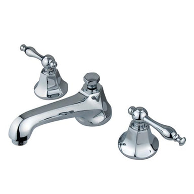 Kingston Brass Naples Two Handle Deck Mount Three Hole 8" to 16" Widespread Lavatory Faucet with Brass Pop-up-Bathroom Faucets-Free Shipping-Directsinks.