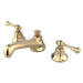 Kingston Brass Metropolitan 8" to 16" Widespread Two Handle Deck Mount Lavatory Faucet with Brass Pop-up-Bathroom Faucets-Free Shipping-Directsinks.
