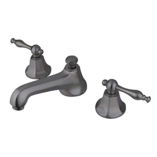 Kingston Brass Naples Two Handle Deck Mount Three Hole 8" to 16" Widespread Lavatory Faucet with Brass Pop-up-Bathroom Faucets-Free Shipping-Directsinks.