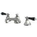 Kingston Brass Metropolitan Onyx Widespread Lavatory Faucet with Black Porcelain Lever Handle-Bathroom Faucets-Free Shipping-Directsinks.