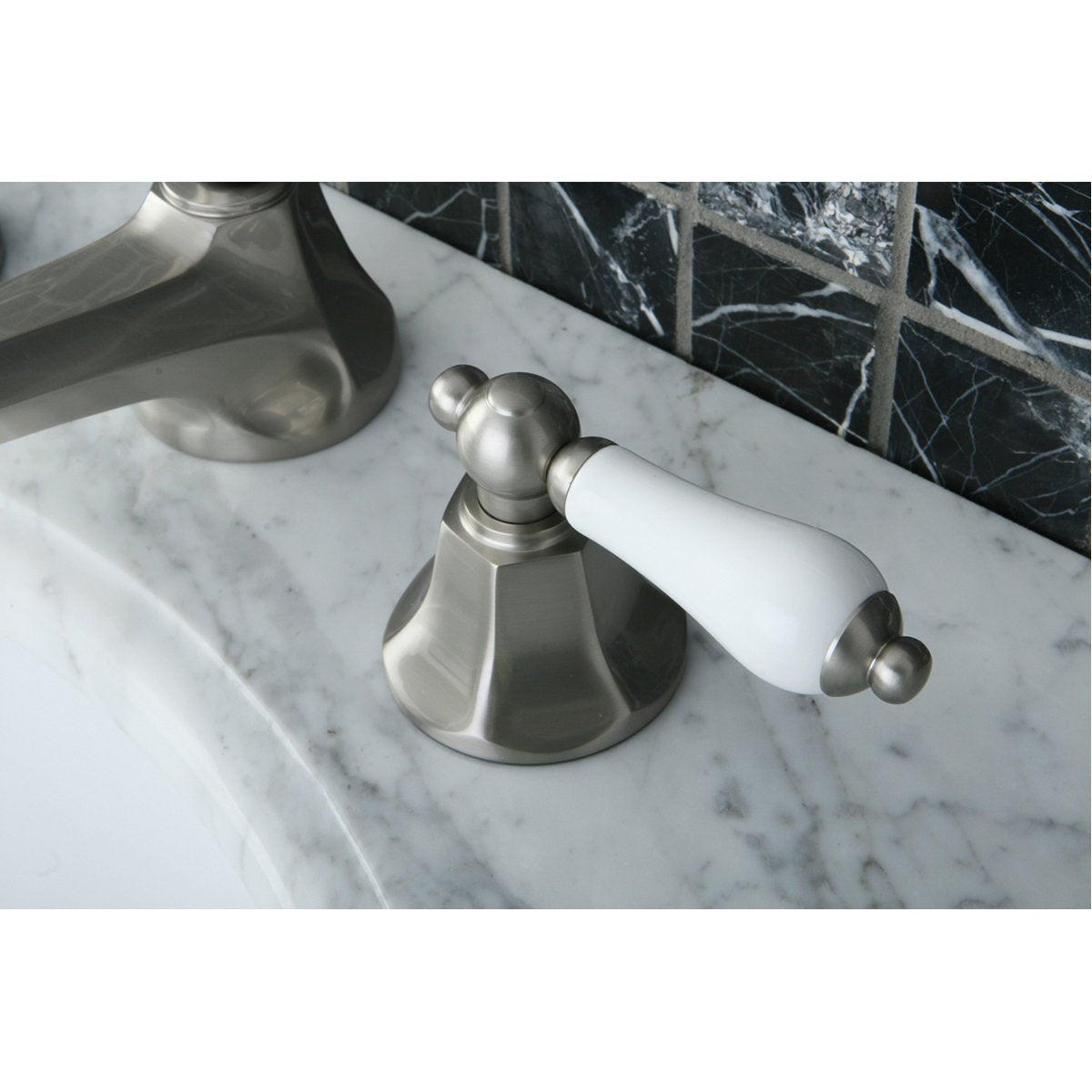 Kingston Brass Metropolitan 8-Inch Widespread Deck Mount Bathroom Faucet