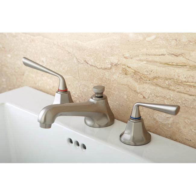 Kingston Brass Silver Sage Two Handle Three Hole 8" to 16" Widespread Lavatory Faucet with Brass Pop-up-Bathroom Faucets-Free Shipping-Directsinks.