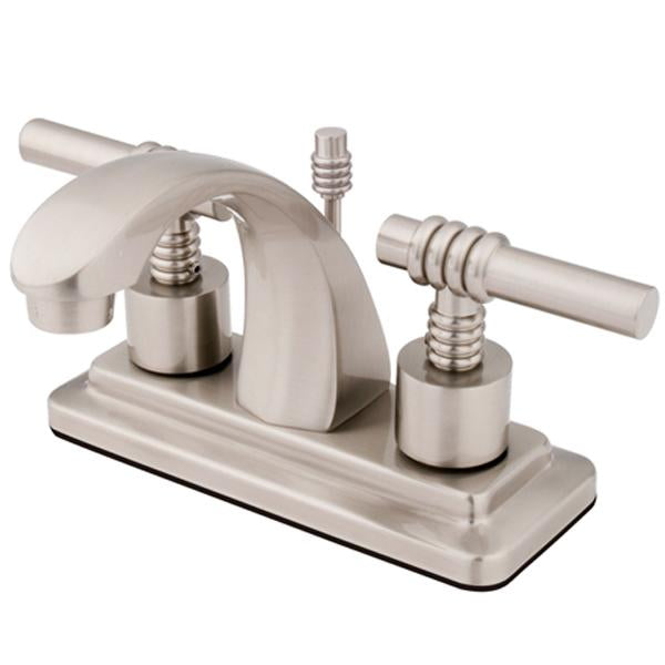 Kingston Brass Milano Two Handle 4" Centerset Lavatory Faucet with Brass Pop-up-Bathroom Faucets-Free Shipping-Directsinks.