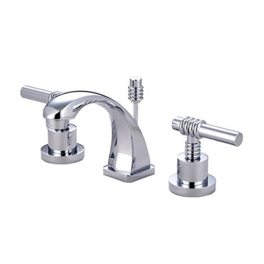 Kingston Brass Claremont Two Handle 4" to 8" Mini Widespread Lavatory Faucet with Brass Pop-up-Bathroom Faucets-Free Shipping-Directsinks.