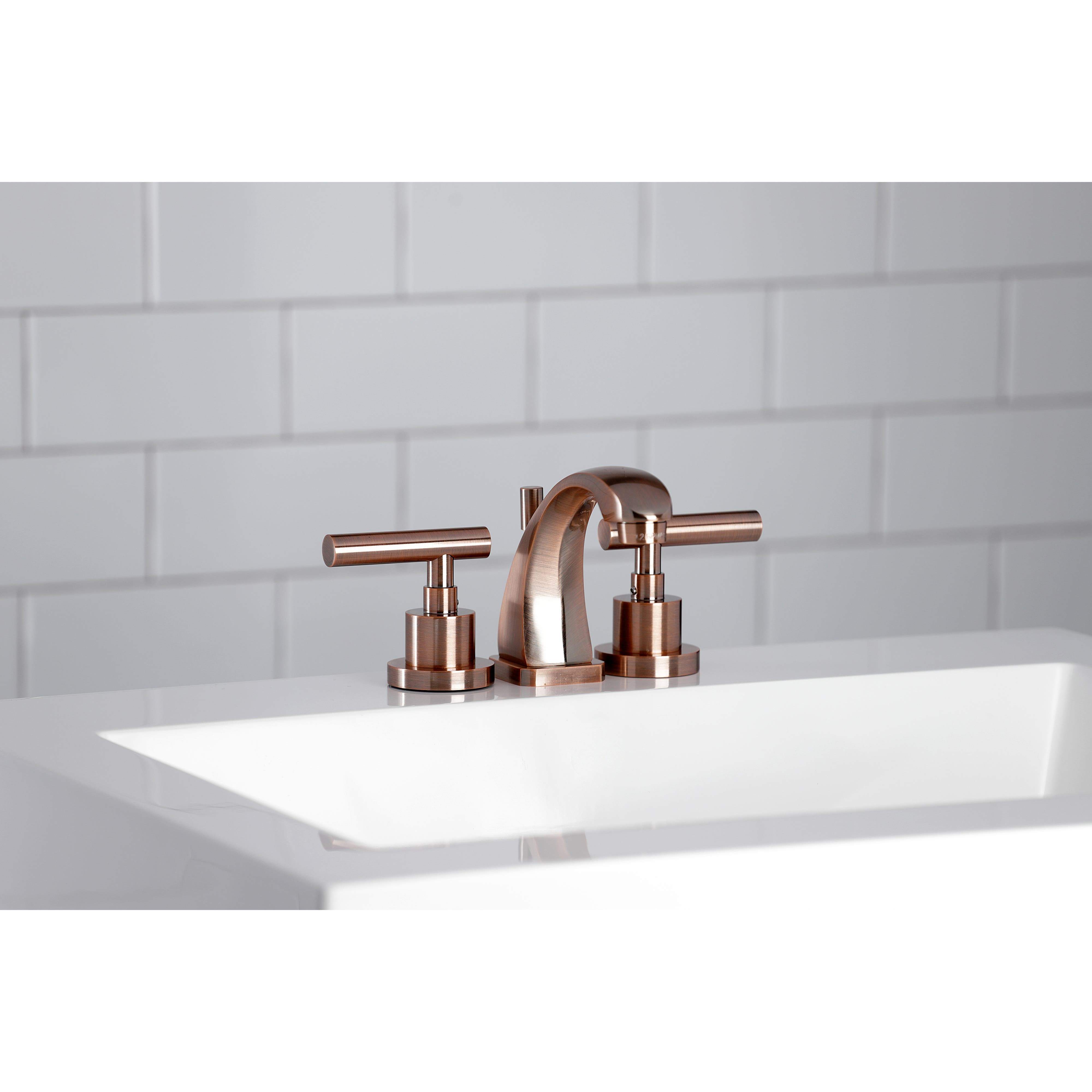 Kingston Brass KS494CMLAC Manhattan 8 in. Widespread Bathroom Faucet, Antique Copper