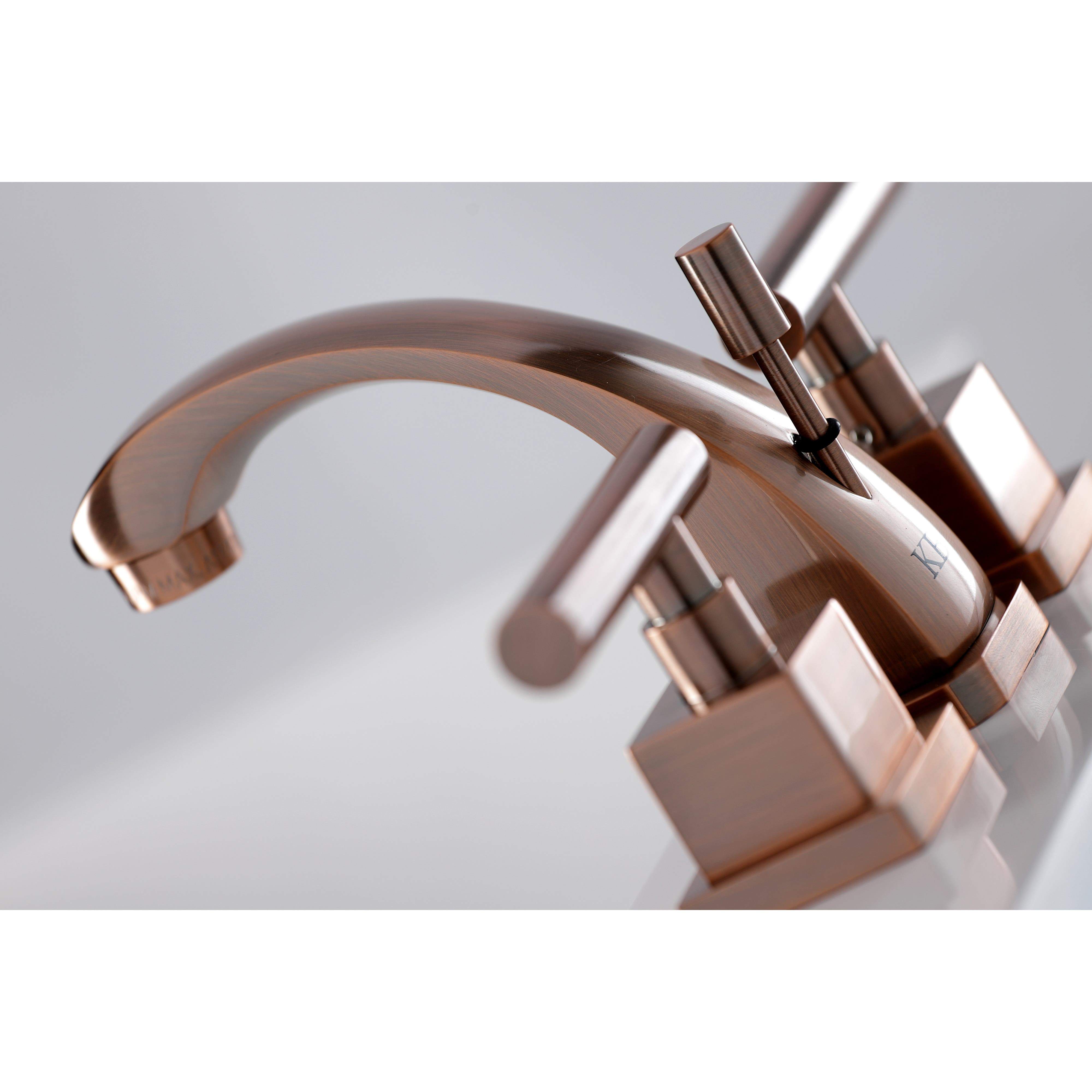 Kingston Brass KS494CQLAC Claremont 8 in. Widespread Bathroom Faucet, Antique Copper