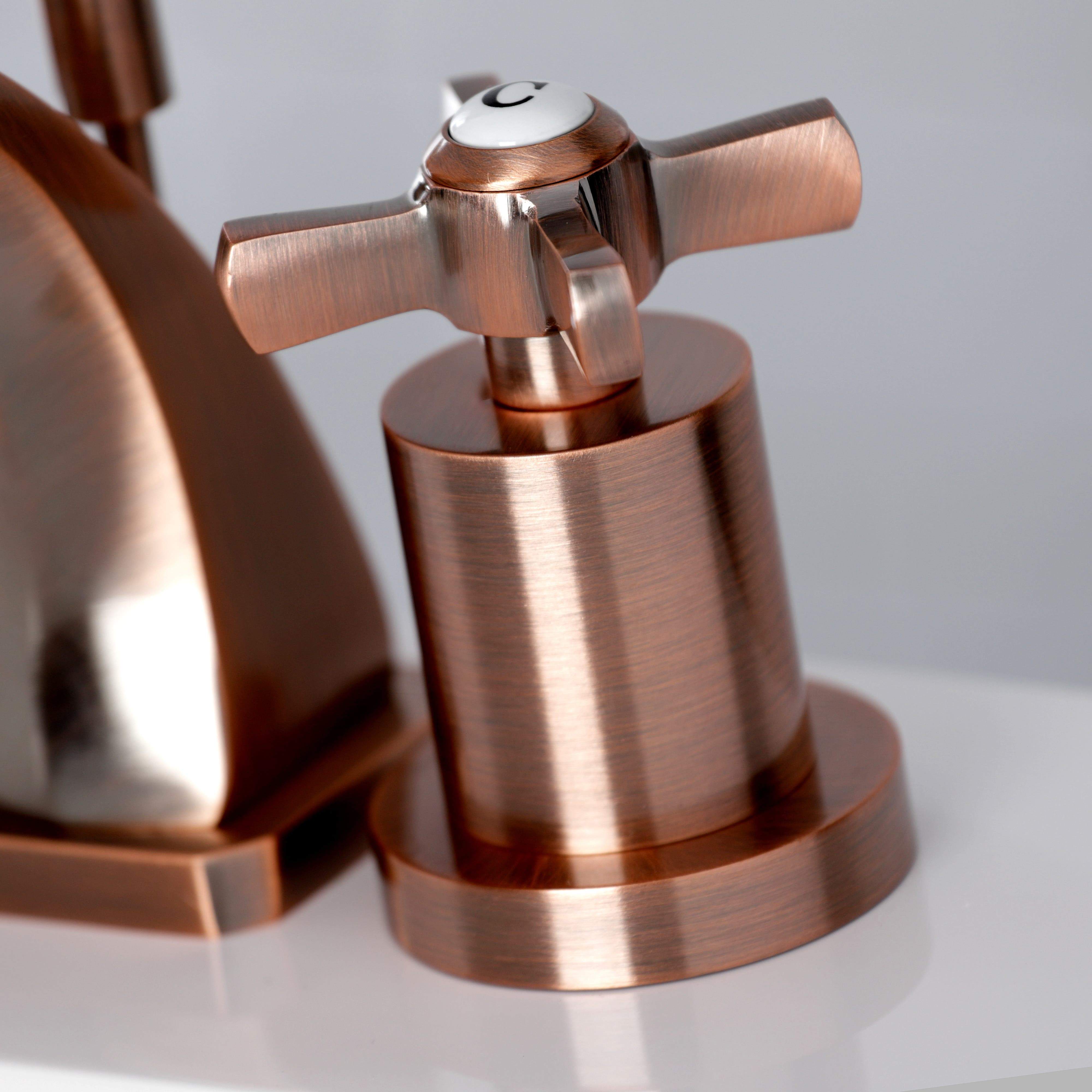 Kingston Brass KS494ZXAC Millennium 8 in. Widespread Bathroom Faucet, Antique Copper