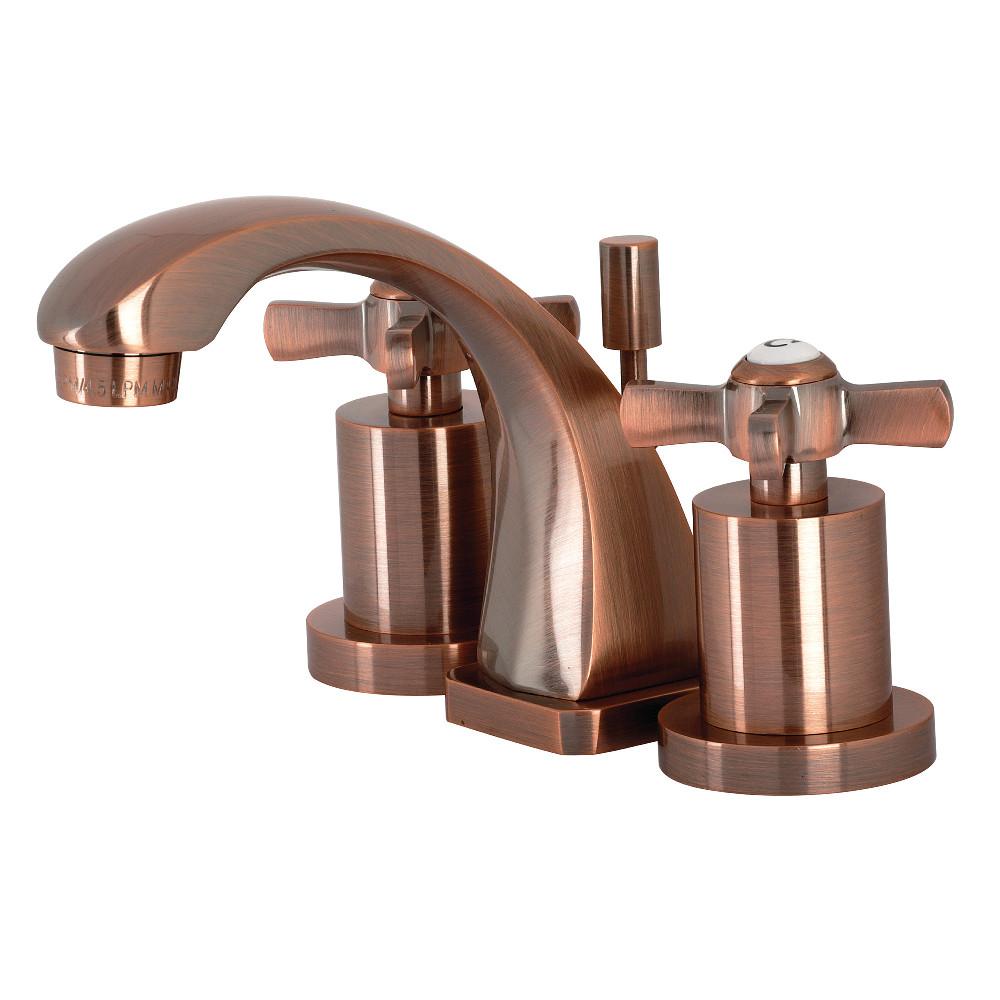 Kingston Brass KS494ZXAC Millennium 8 in. Widespread Bathroom Faucet, Antique Copper