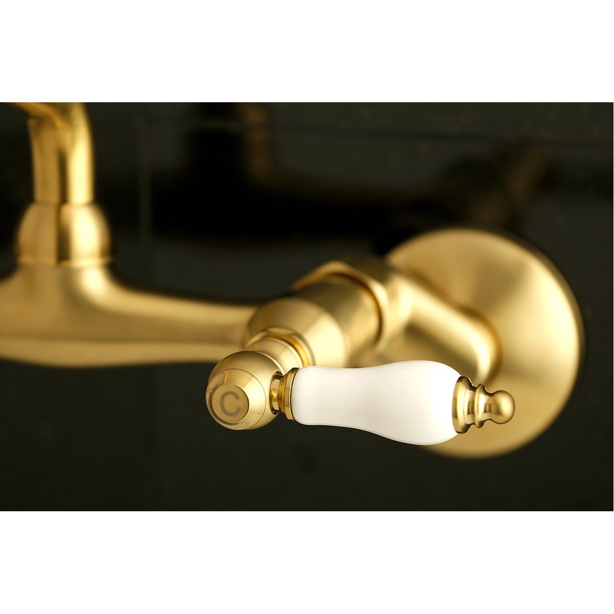 Kingston Brass Wall Mount 2-Handle Kitchen Faucet