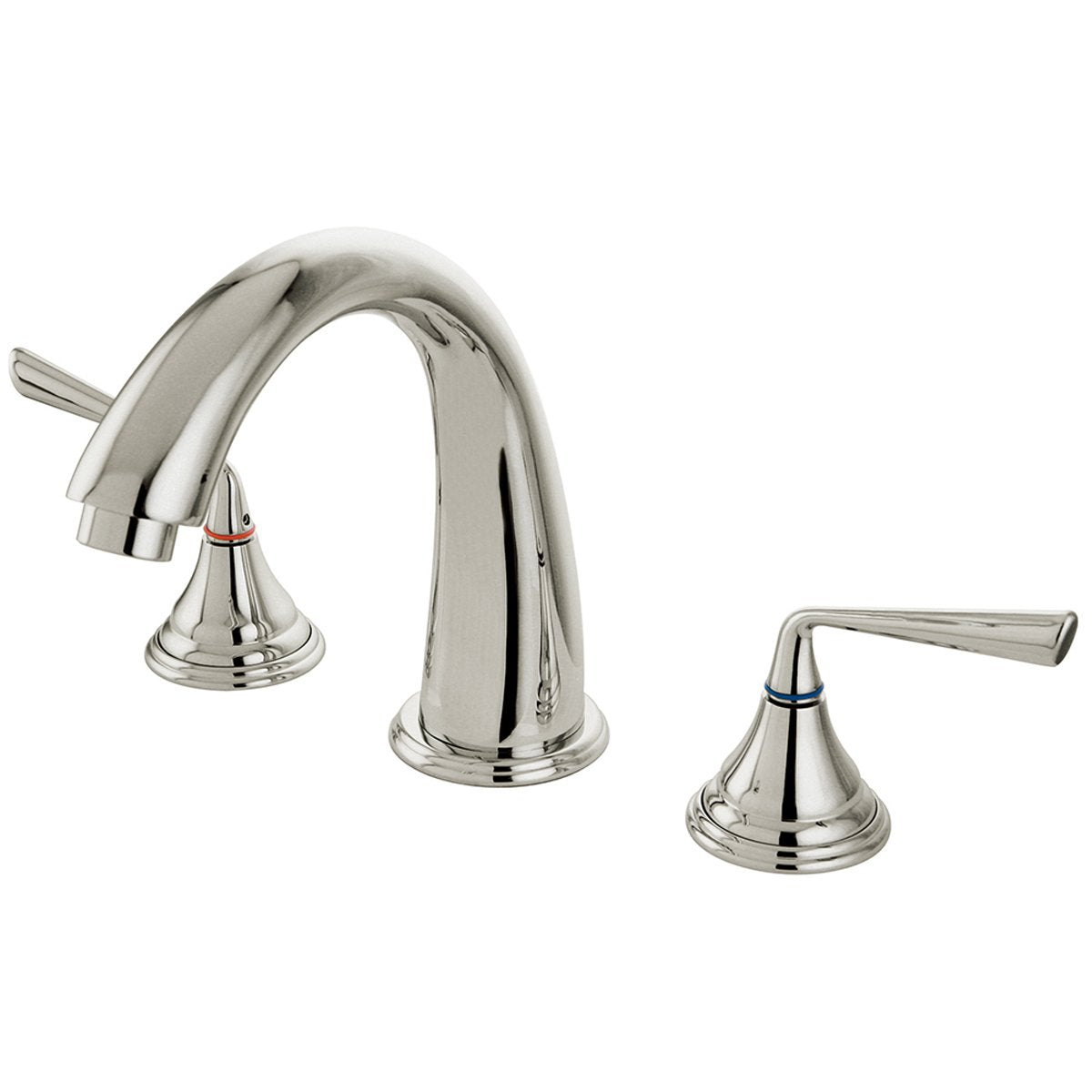 Kingston Brass Silver Sage Two Handle Roman Tub Filler in Satin Nickel-Tub Faucets-Free Shipping-Directsinks.