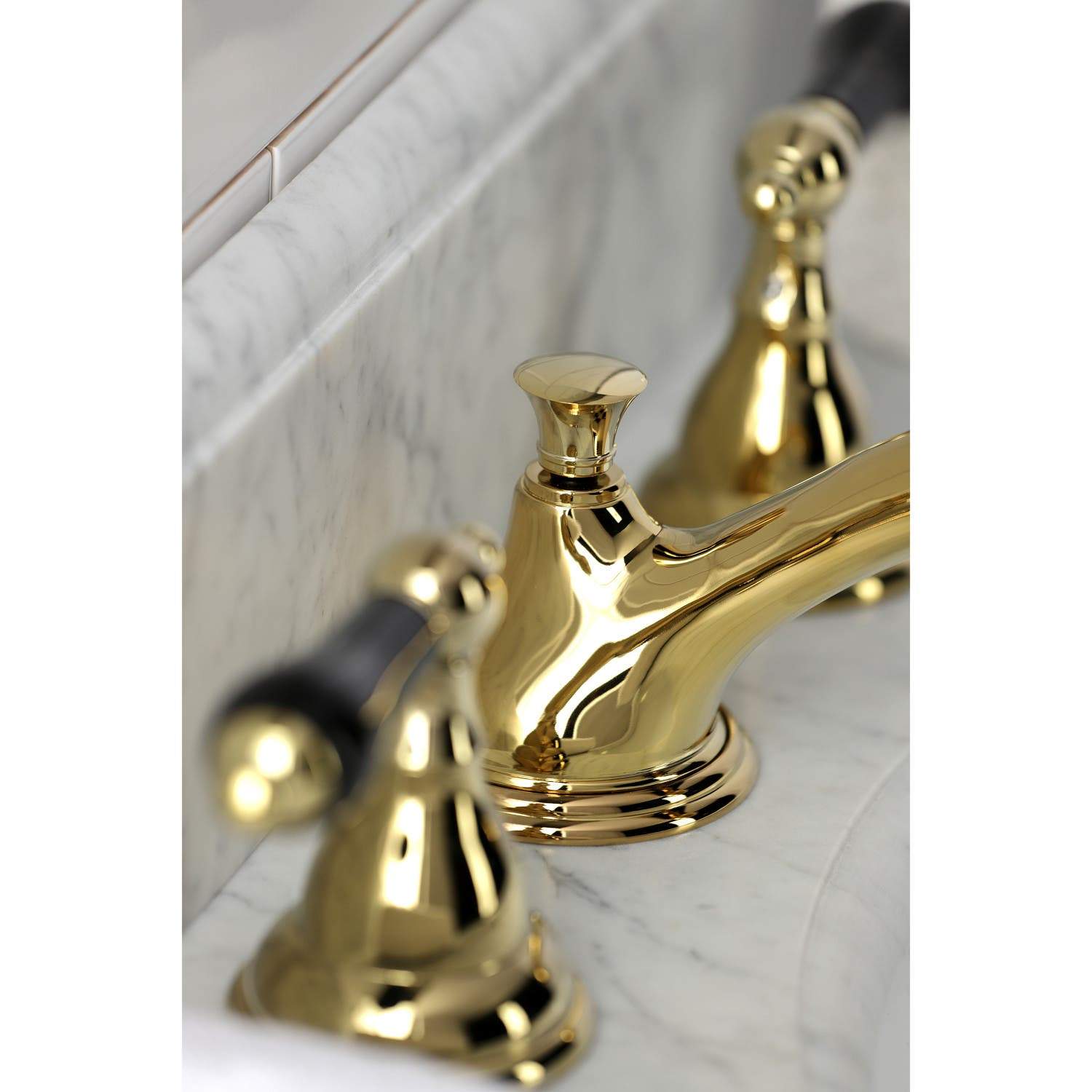 Kingston Brass KS556XPKL-P Duchess Widespread Bathroom Faucet with Brass Pop-Up