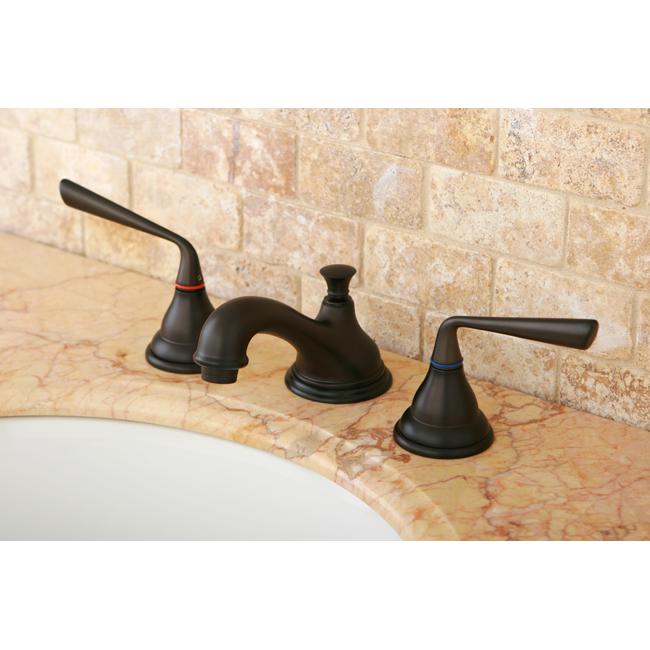 Kingston Brass Silver Sage Two Handle 8" to 16" Widespread Lavatory Faucet with Brass Pop-up-Bathroom Faucets-Free Shipping-Directsinks.