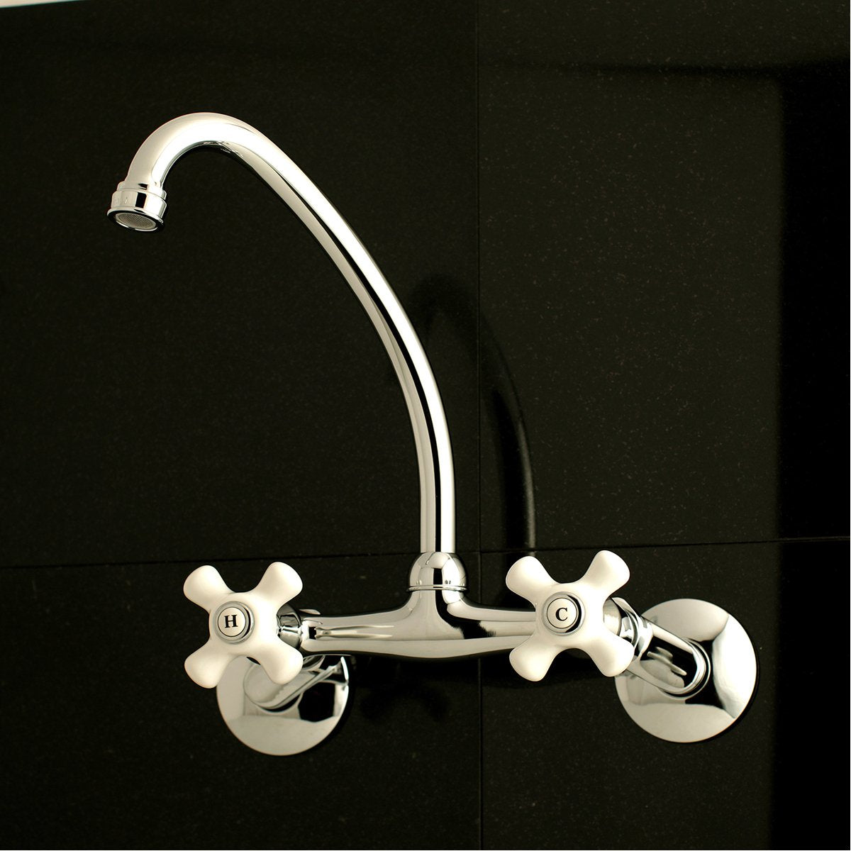 Kingston Brass 2-Hole 2-Handle Wall Mount Kitchen Faucet