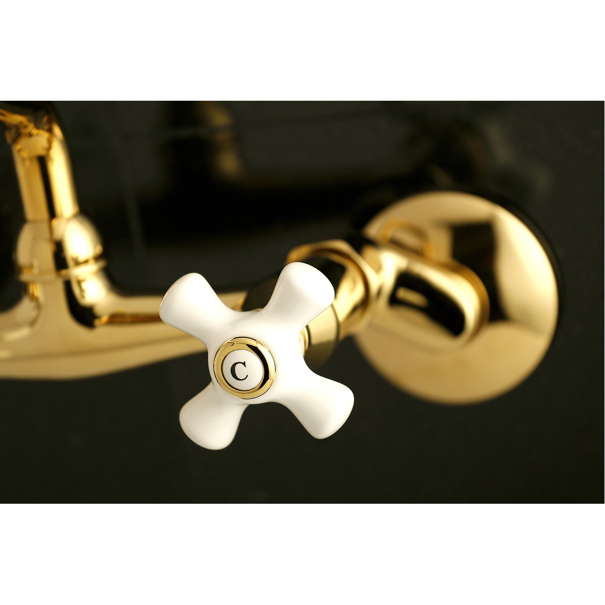 Kingston Brass 2-Hole 2-Handle Wall Mount Kitchen Faucet