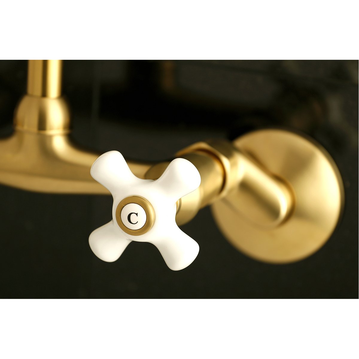 Kingston Brass 2-Hole 2-Handle Wall Mount Kitchen Faucet