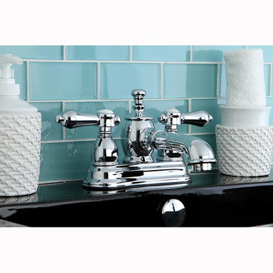 Kingston Brass Belair 4" Centerset Lavatory Faucet with Heritage Spout and Metal Lever Handle-Bathroom Faucets-Free Shipping-Directsinks.