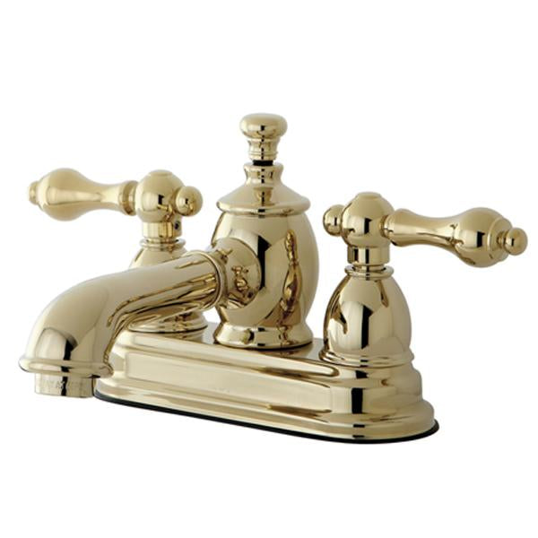 Kingston Brass English Country 4" Centerset Lavatory Faucet with Heritage Spout and Metal Lever Handle-Bathroom Faucets-Free Shipping-Directsinks.