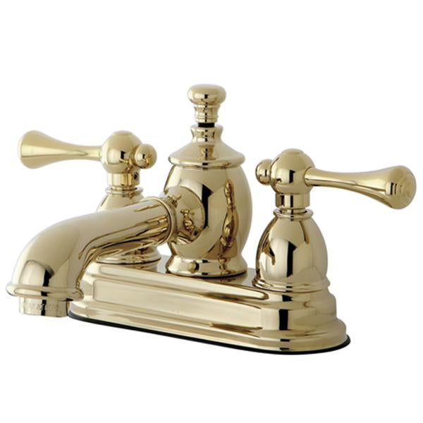 Kingston Brass 4" Centerset Lavatory Faucet with Heritage Spout and Metal Lever Handle-Bathroom Faucets-Free Shipping-Directsinks.