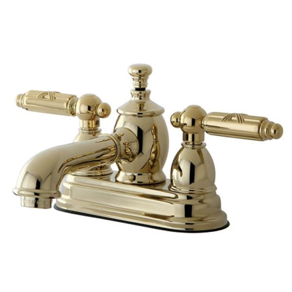 Kingston Brass Georgian 4" Centerset Lavatory Faucet with Heritage Spout and Metal Lever Handle-Bathroom Faucets-Free Shipping-Directsinks.