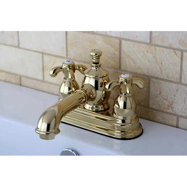 Kingston Brass 4" Centerset Lavatory Faucet with Heritage Spout and Metal Cross Handle-Bathroom Faucets-Free Shipping-Directsinks.