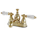 Kingston Brass 4" Centerset Three Hole Lavatory Faucet with Brass Pop-up-Bathroom Faucets-Free Shipping-Directsinks.