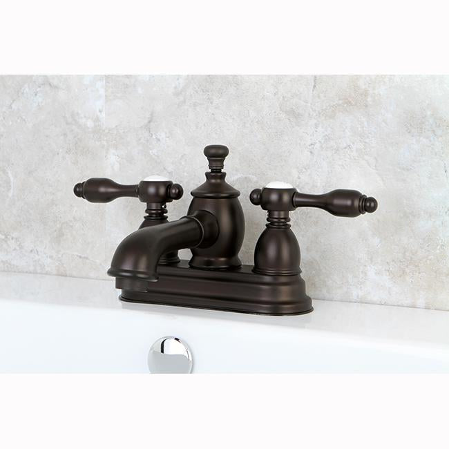 Kingston Brass KS7005TAL 4" Centerset Lavatory Faucet with Brass Pop-up in Oil Rubbed Bronze-Bathroom Faucets-Free Shipping-Directsinks.