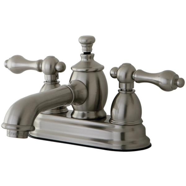 Kingston Brass English Country 4" Centerset Lavatory Faucet with Heritage Spout and Metal Lever Handle-Bathroom Faucets-Free Shipping-Directsinks.