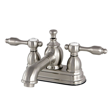 Kingston Brass KS7008TAL 4" Centerset Lavatory Faucet with Brass Pop-up in Satin Nickel-Bathroom Faucets-Free Shipping-Directsinks.