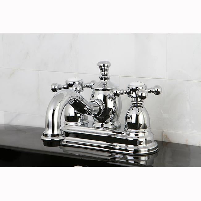 Kingston Brass English Country Classic 4" Centerset Lavatory Faucet with Heritage Spout and Metal Cross Handle-Bathroom Faucets-Free Shipping-Directsinks.
