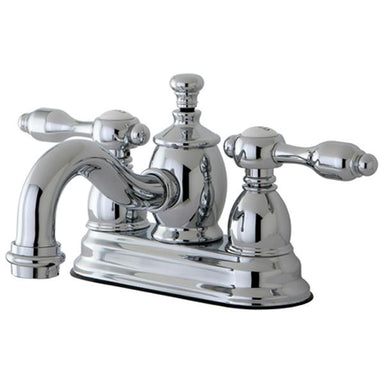 Kingston Brass KS7101TAL 4" Centerset Lavatory Faucet with Brass Pop-up in Chrome-Bathroom Faucets-Free Shipping-Directsinks.