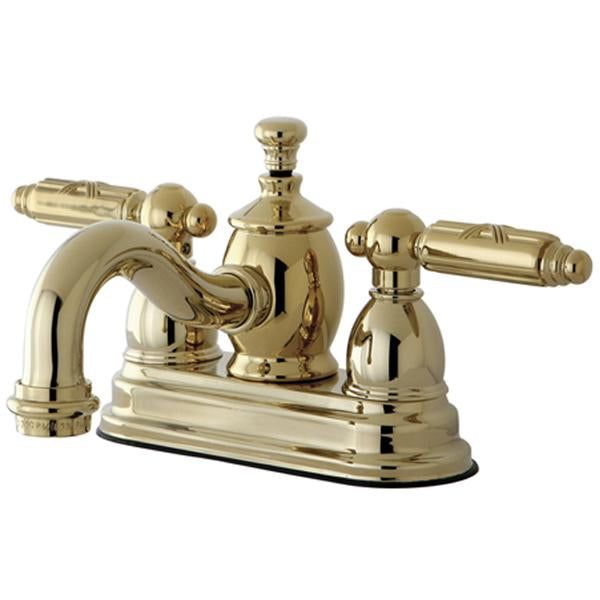 Kingston Brass Georgian 4" Centerset Lavatory Faucet with Metal Lever Handle and Heritage Spout-Bathroom Faucets-Free Shipping-Directsinks.