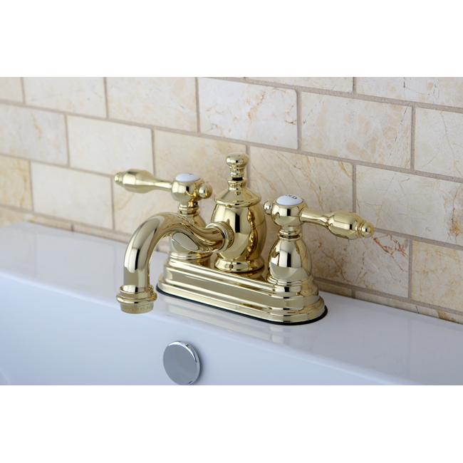 Kingston Brass KS7102TAL 4" Centerset Lavatory Faucet with Brass Pop-up in Polished Brass-Bathroom Faucets-Free Shipping-Directsinks.