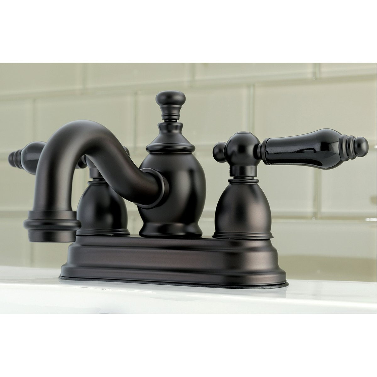 Kingston Brass Duchess Deck Mount 4-Inch Centerset 3-Hole Bathroom Faucet