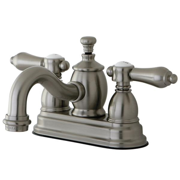 Kingston Brass Belair 4" Centerset Lavatory Faucet with Metal Lever Handle and Heritage Spout-Bathroom Faucets-Free Shipping-Directsinks.