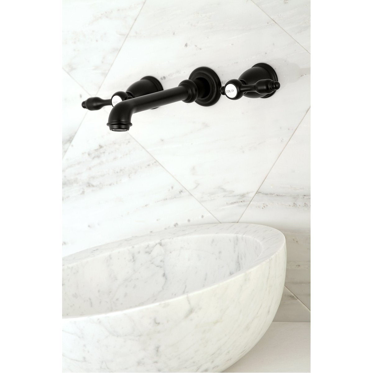 Kingston Brass Tudor Two-Handle Wall Mount Bathroom Faucet