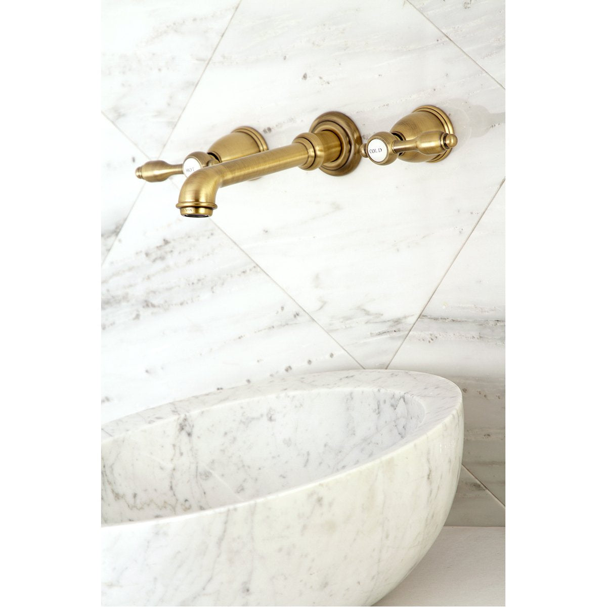 Kingston Brass Tudor Two-Handle Wall Mount Bathroom Faucet