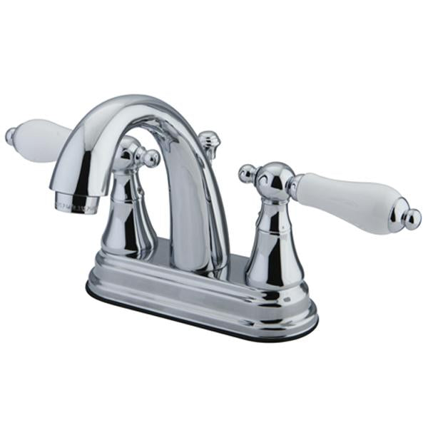 Kingston Brass English Vintage 4" Centerset Two Handle Lavatory Faucet with Brass Pop-up Drain-Bathroom Faucets-Free Shipping-Directsinks.