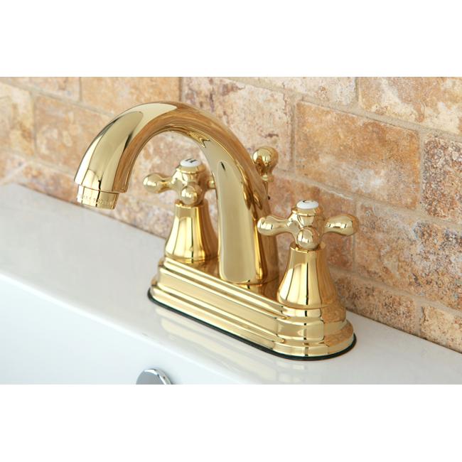 Kingston Brass English Vintage Two Handle 4" Centerset Lavatory Faucet with Brass Pop-up-Bathroom Faucets-Free Shipping-Directsinks.
