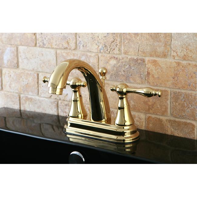 Kingston Brass Normandy Two Handle 4" Centerset Lavatory Faucet with Brass Pop-up-Bathroom Faucets-Free Shipping-Directsinks.