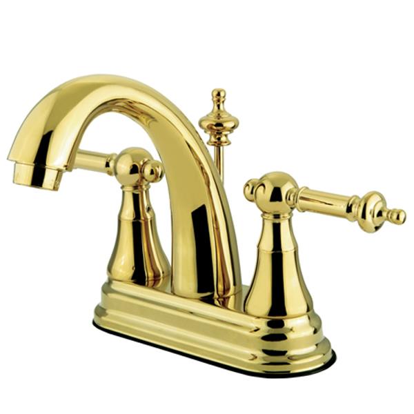 Kingston Brass Templeton 4" Centerset Two Handle Lavatory Faucet with Brass Pop-up-Bathroom Faucets-Free Shipping-Directsinks.