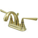 Kingston Brass Silver Sage 4" Centerset Two Handle Lavatory Faucet with Brass Pop-up-Bathroom Faucets-Free Shipping-Directsinks.