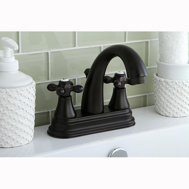 Kingston Brass English Vintage Two Handle 4" Centerset Lavatory Faucet with Brass Pop-up-Bathroom Faucets-Free Shipping-Directsinks.