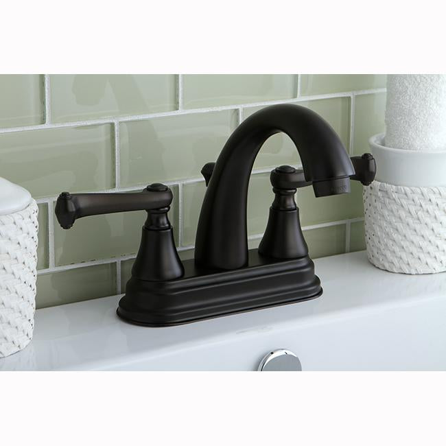 Kingston Brass English Vintage 4" Centerset Lavatory Faucet with Two Handle and Brass Pop-up-Bathroom Faucets-Free Shipping-Directsinks.