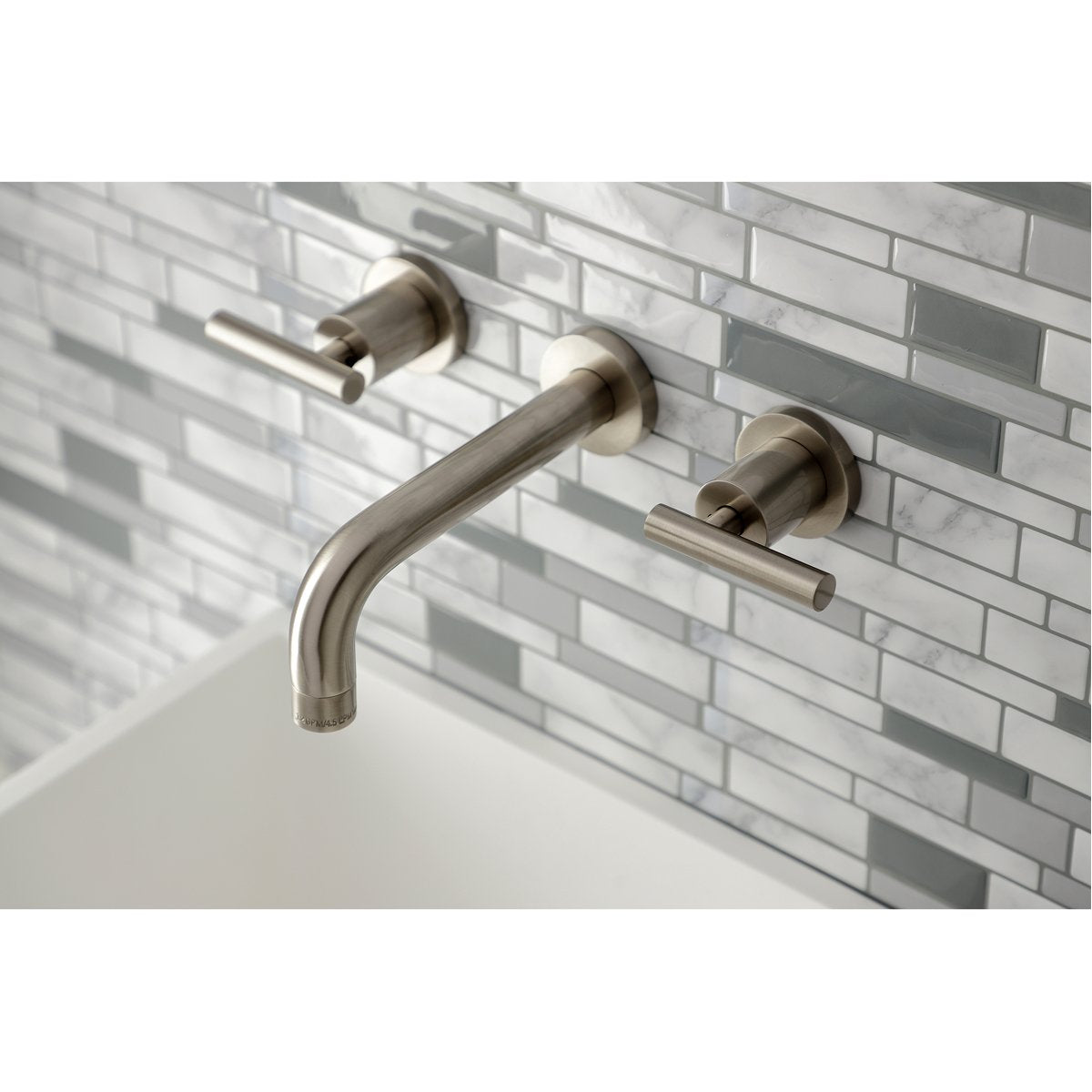 Kingston Brass Manhattan 2-Handle 8-Inch Wall Mount Bathroom Faucet