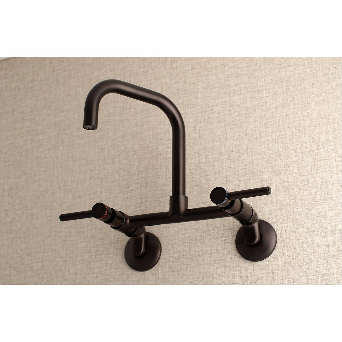 Kingston Brass Concord 8-Inch Adjustable Center Wall Mount 2-Hole Kitchen Faucet