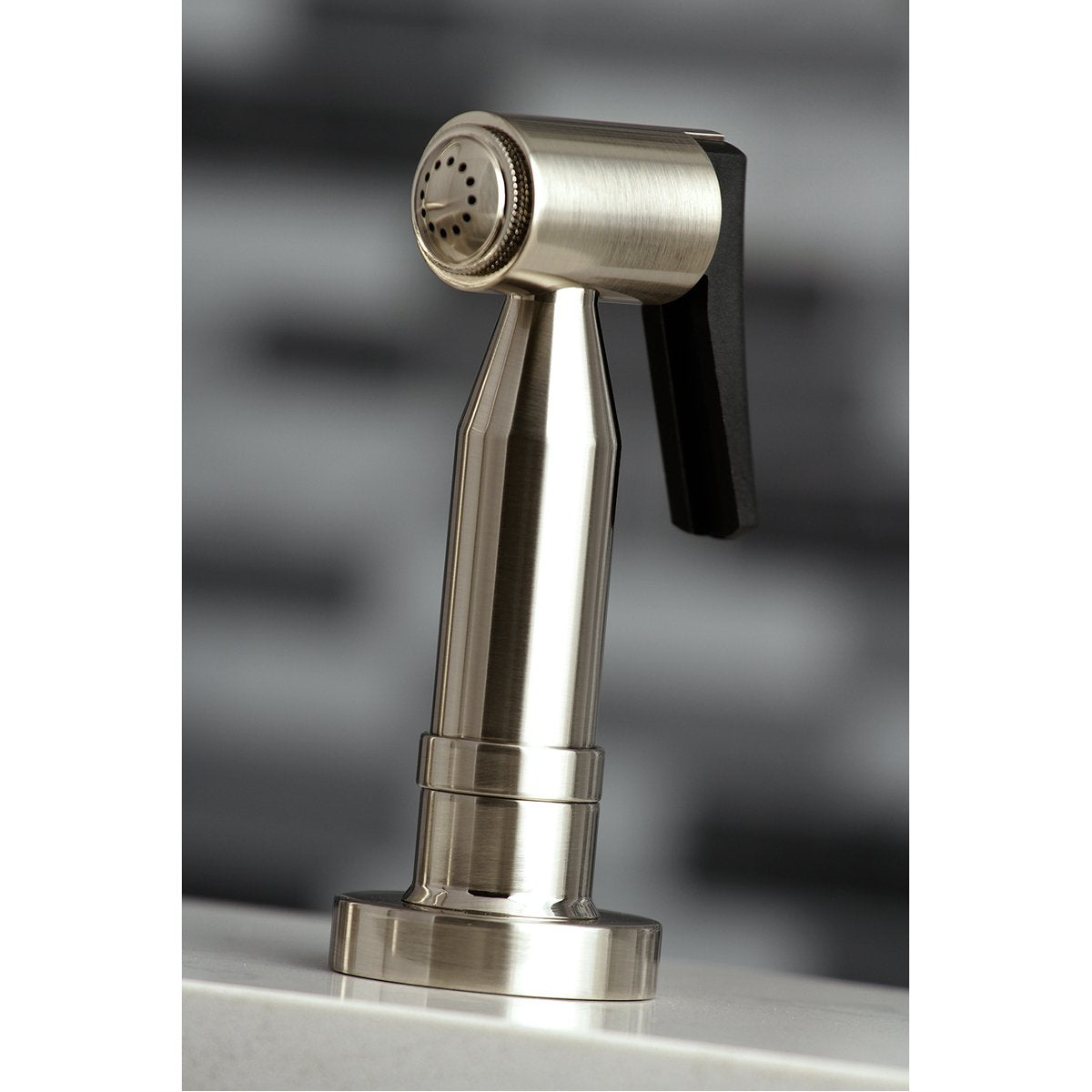 Kingston Brass Concord Two-Handle Deck Mount Bridge Kitchen Faucet with Brass Side Sprayer